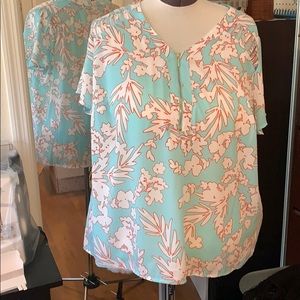 Worthington Blue Floral Blouse